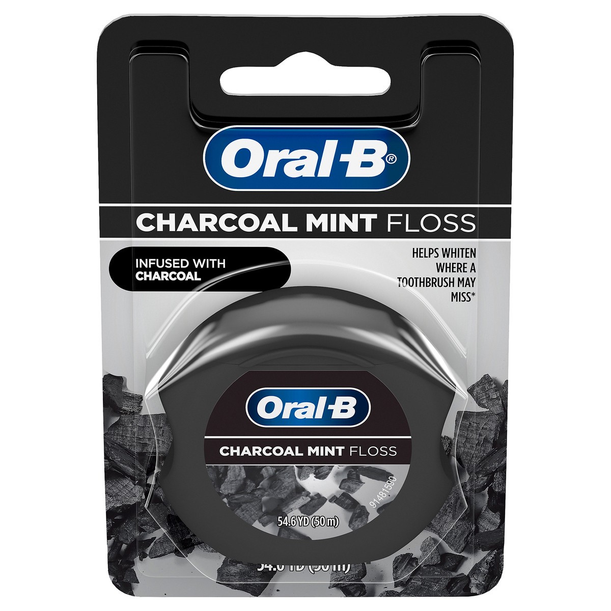 slide 1 of 3, Oral-B Charcoal Infused Mint Dental Floss, 50 m, 1 ct