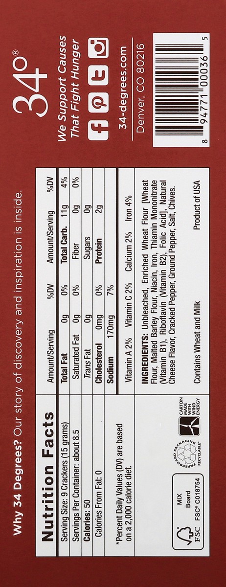slide 7 of 13, 34 Degrees Cracked Pepper Crisps 4.5 oz, 4.5 oz