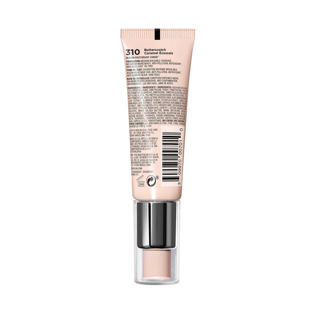 slide 5 of 5, Revlon PhotoReady Candid Natural Finish Anti-Pollution Foundation - 310 Butterscotch, 0.75 fl oz