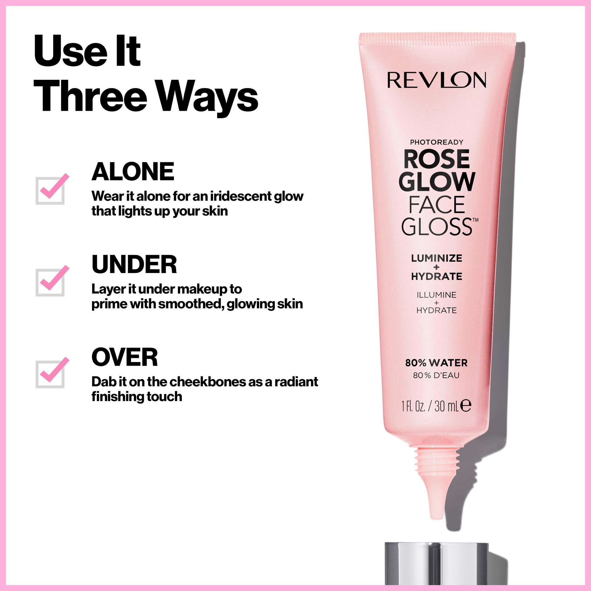 slide 4 of 5, Revlon Photoready Rose Glow Face Gloss 1 oz, 1 oz