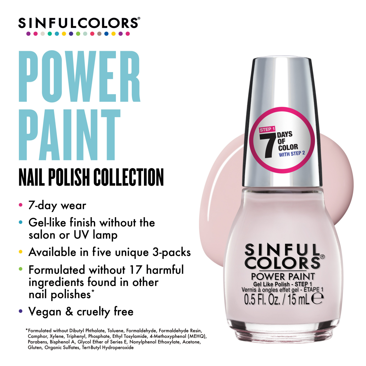 slide 8 of 8, Sinful Colors Power Paint Caribaen 2648 Nail Polish 0.5 fl oz, 0.5 fl oz