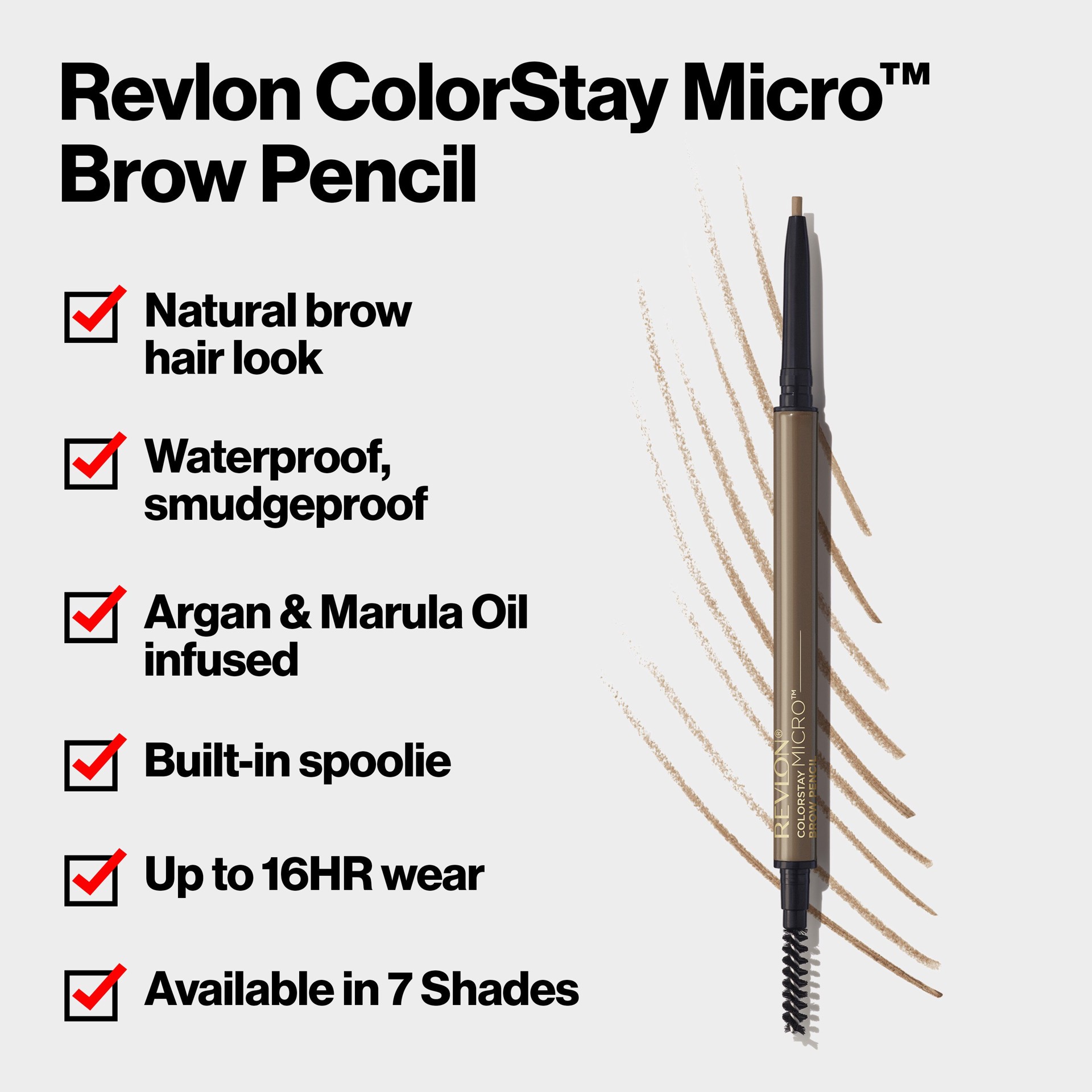 slide 5 of 9, Revlon ColorStay Medium Brown 454 Micro Tip Brow Pencil 0.003 oz, 0 oz