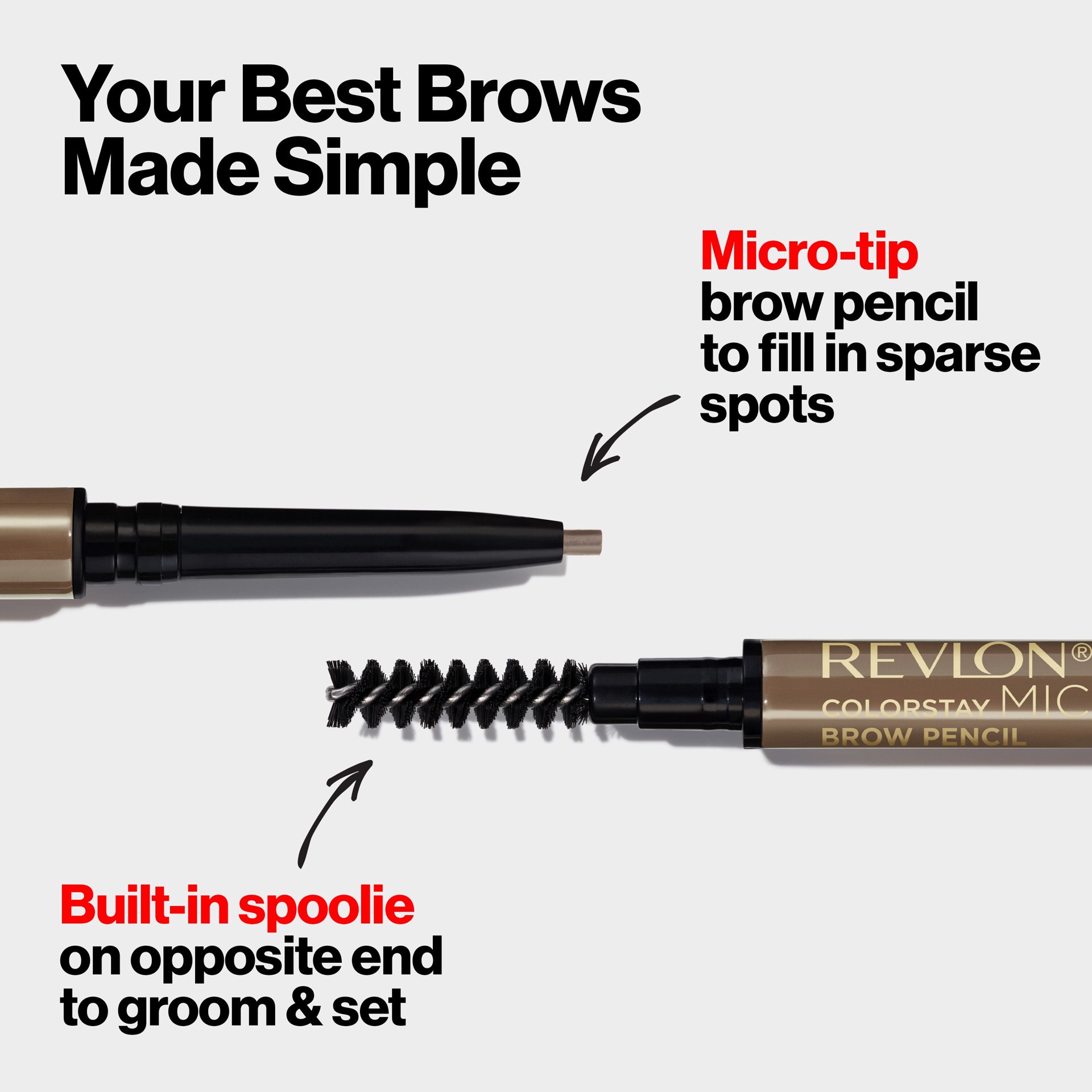 slide 2 of 9, Revlon ColorStay Medium Brown 454 Micro Tip Brow Pencil 0.003 oz, 0 oz