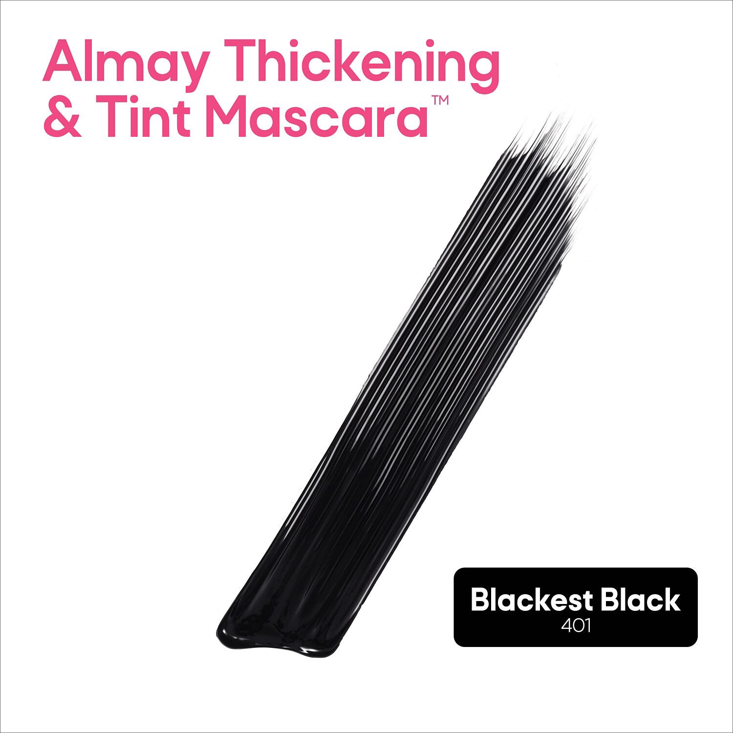slide 6 of 7, Almay 401 Blackest Black Thickening & Tint Mascara 0.28 fl oz, 0.28 oz