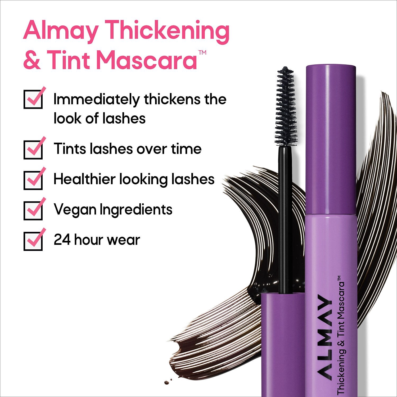 slide 4 of 7, Almay 403 Black Brown Thickening & Tint Mascara 0.28 fl oz, 0.28 oz