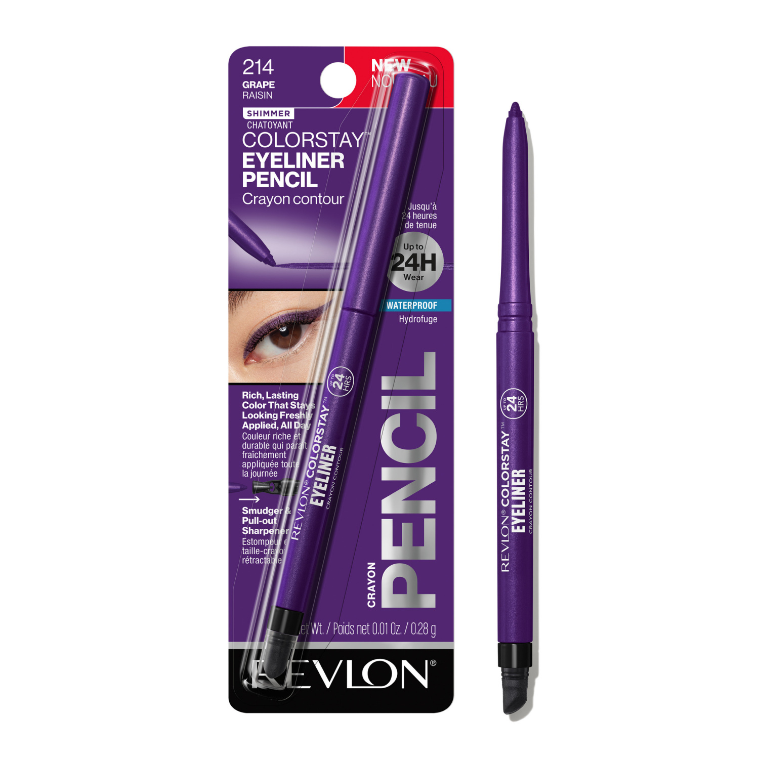 slide 1 of 8, REVLON Colorstay Eyeliner Grape, 1 ct