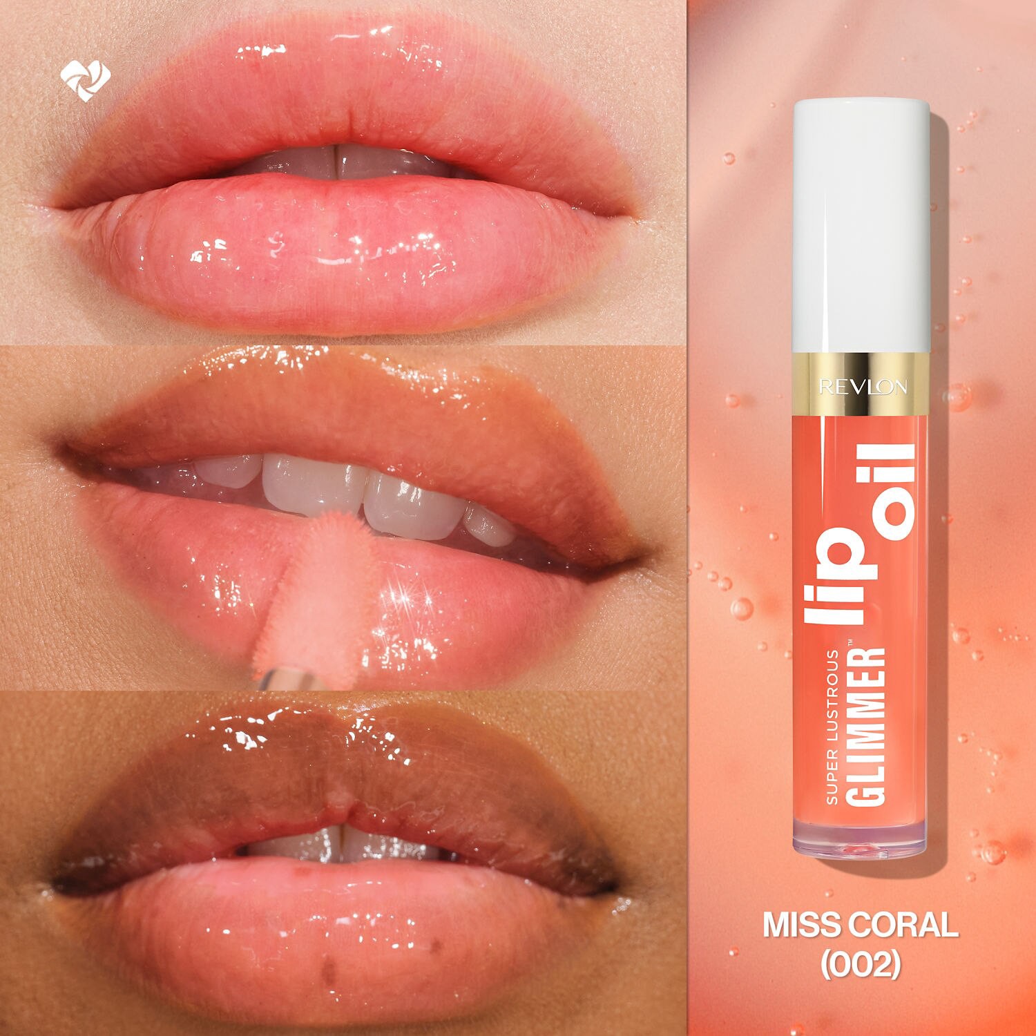 slide 2 of 14, Revlon Glimmer Lip Oil-Miss Coral, 0.13 oz
