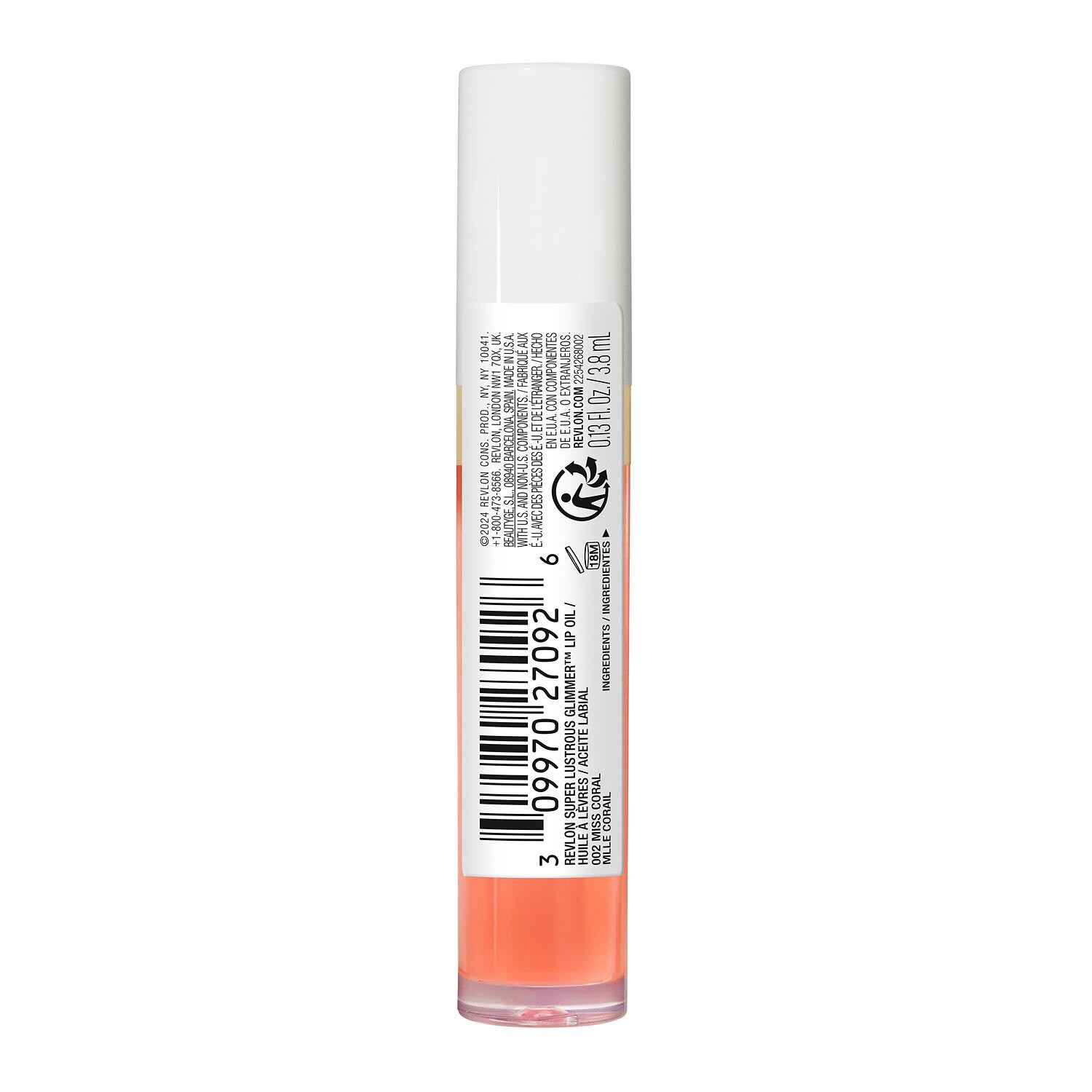 slide 5 of 14, Revlon Glimmer Lip Oil-Miss Coral, 0.13 oz