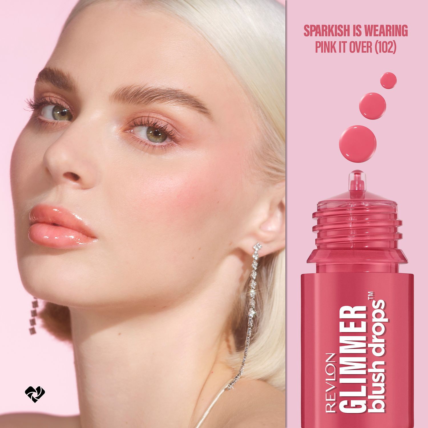 slide 4 of 12, Revlon Glimmer Blush Drops-Pink It Over, 0.32 oz
