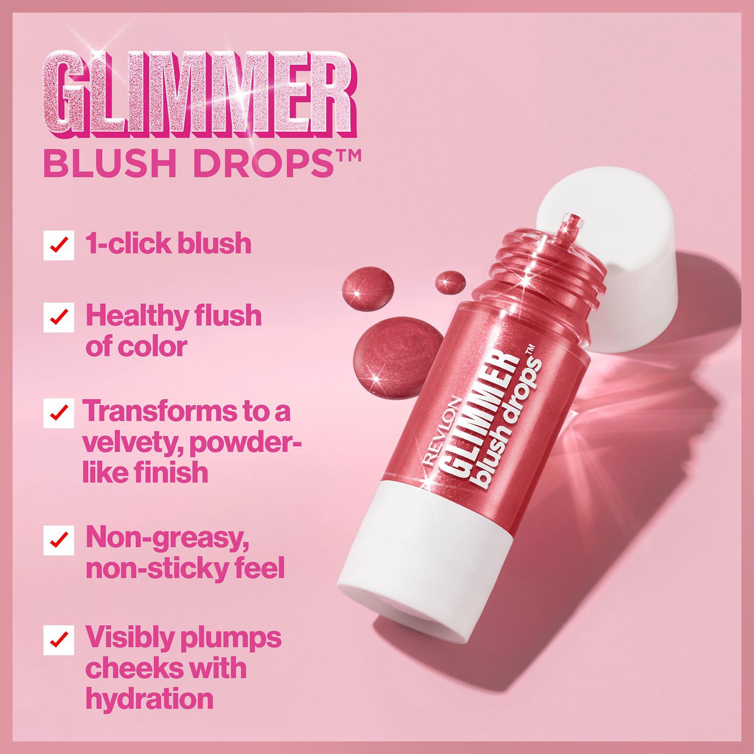 slide 8 of 12, Revlon Glimmer Blush Drops-Pink It Over, 0.32 oz