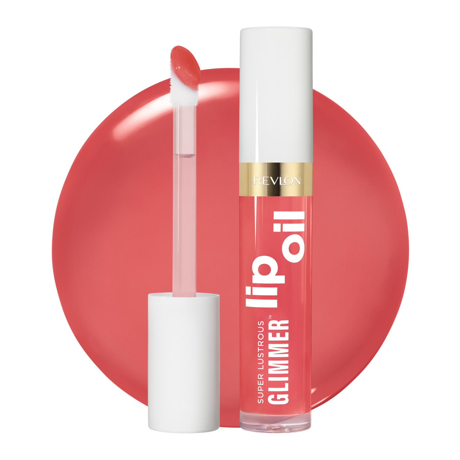 slide 1 of 8, REVLON Glimmer Lip Oil Posh Peach, 1 ct