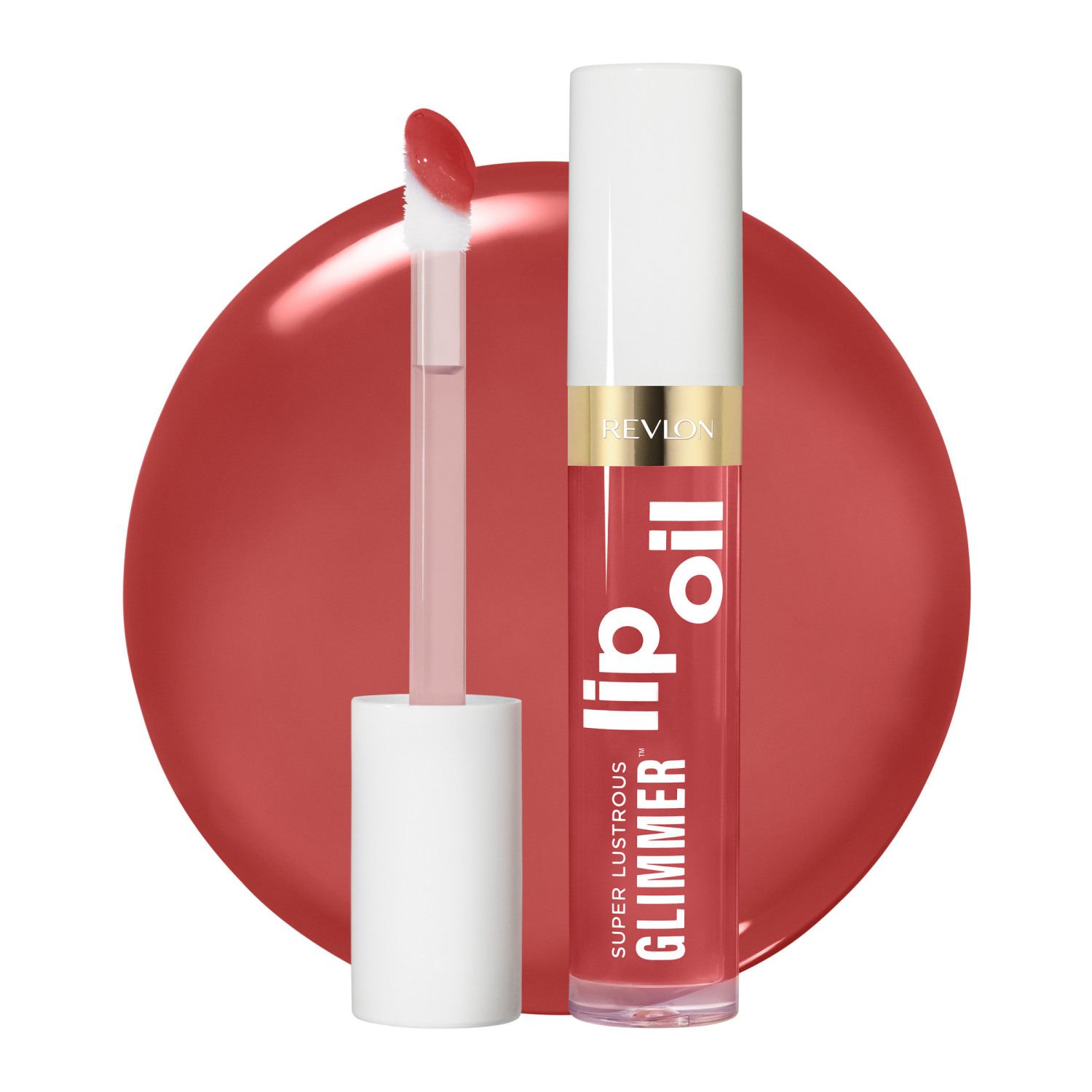 slide 1 of 8, REVLON Glimmer Lip Oil Just Toasty, 1 ct