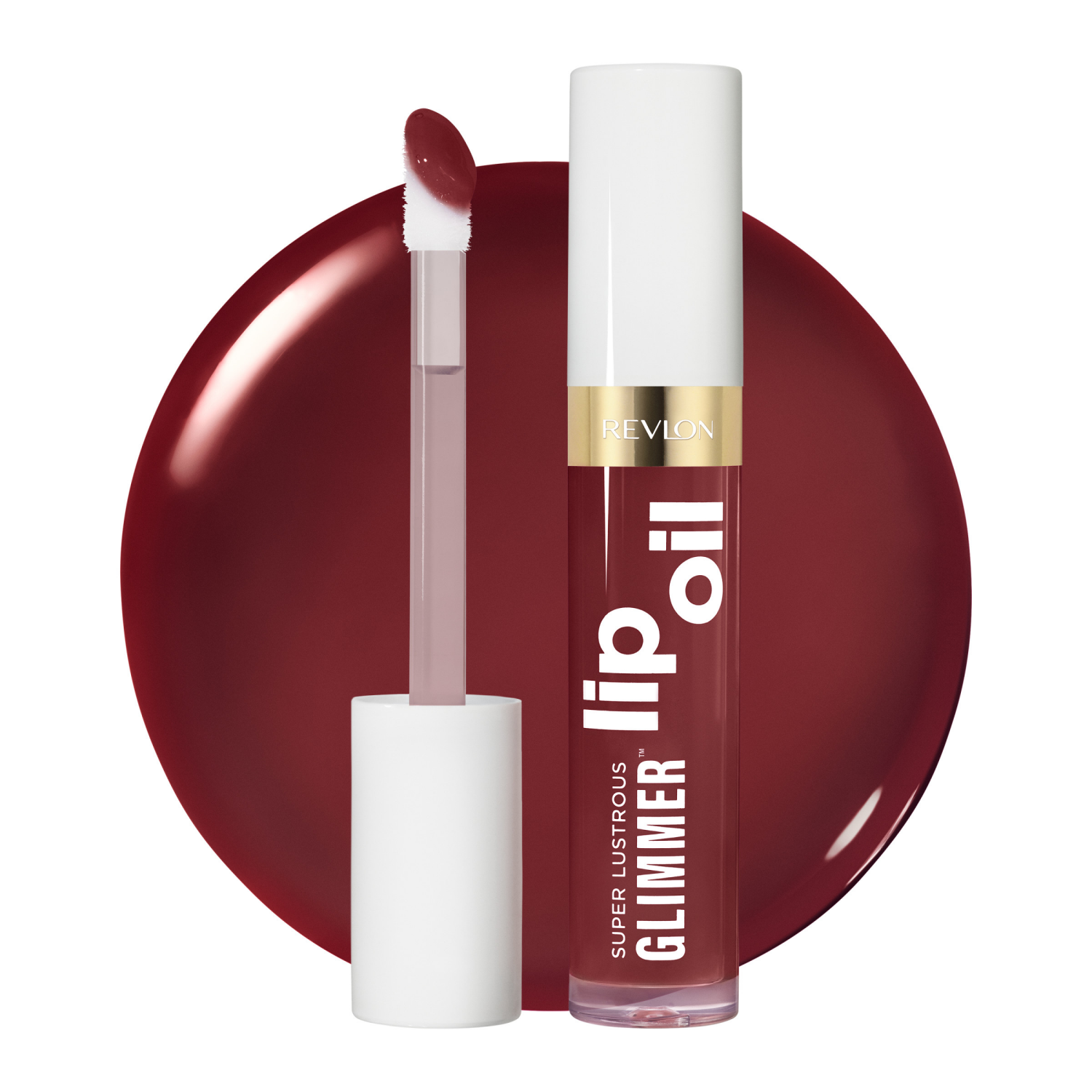 slide 1 of 7, REVLON Glimmer Lip Oil Wined Down, 1 ct