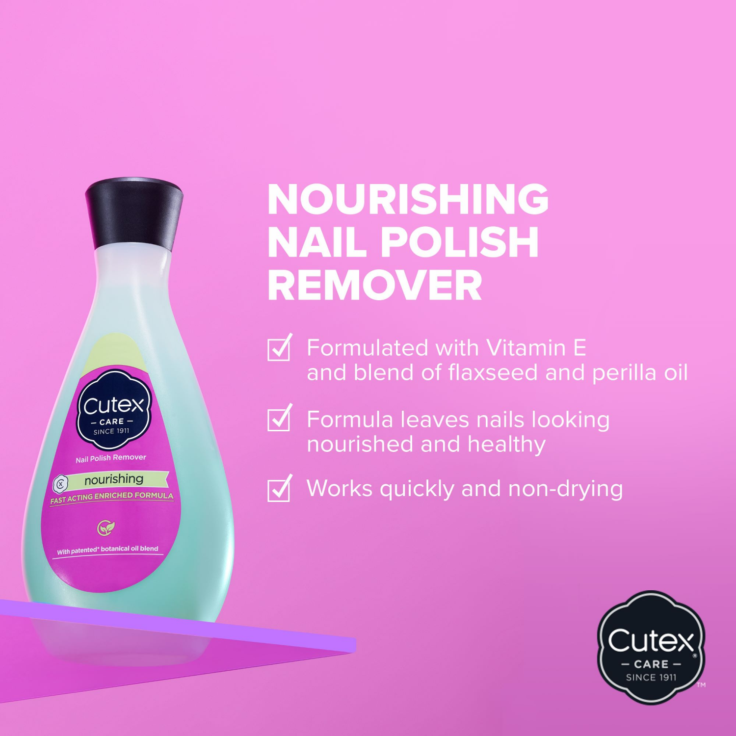 slide 3 of 5, Cutex Nourishing Nail Polish Remover, 6.7 fl oz