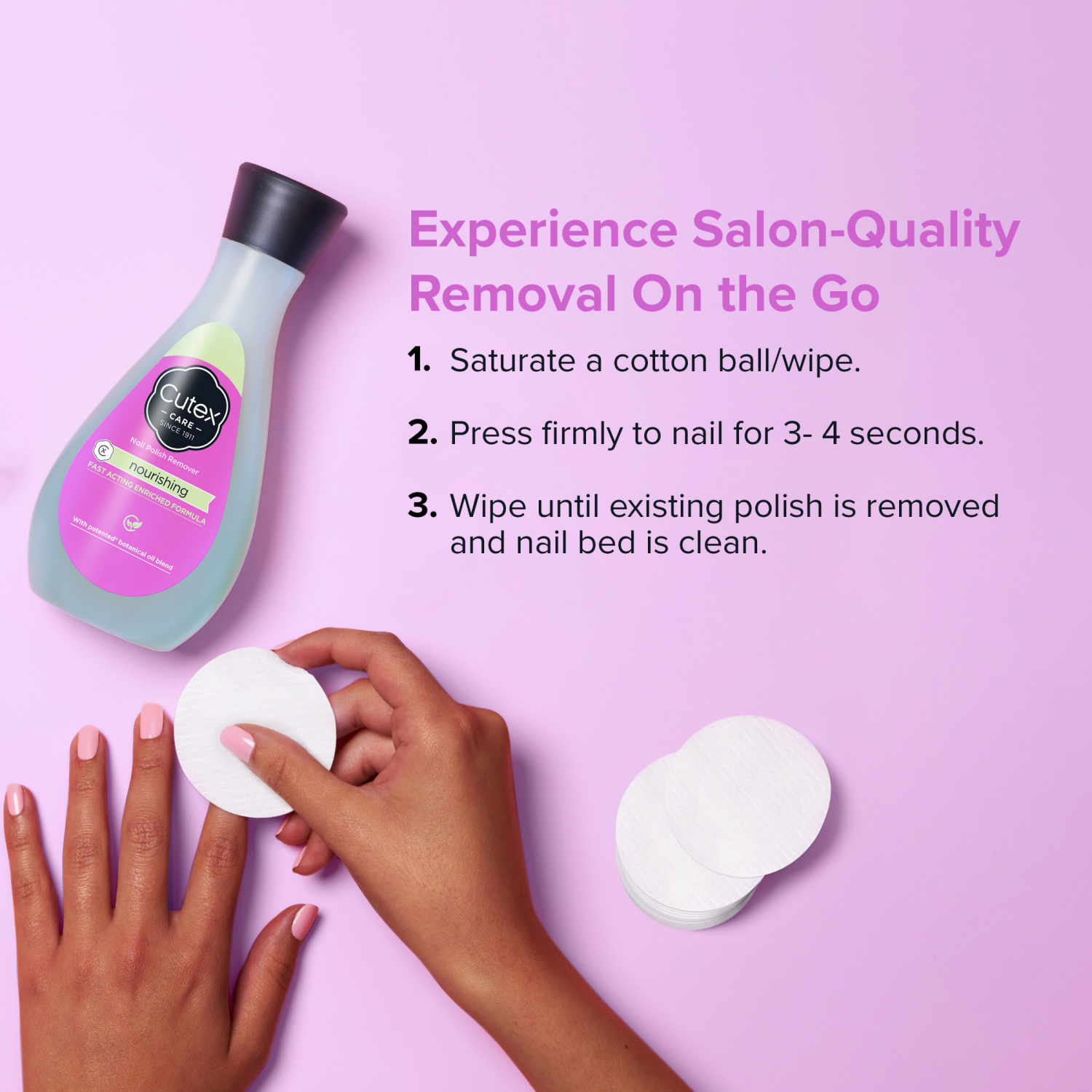 slide 4 of 5, Cutex Nourishing Nail Polish Remover, 6.7 fl oz