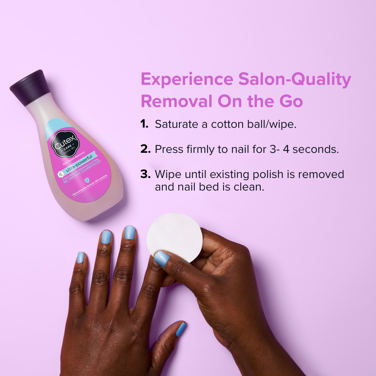 slide 4 of 5, Cutex Ultra-Powerful Nail Polish Remover, 6.76 fl oz