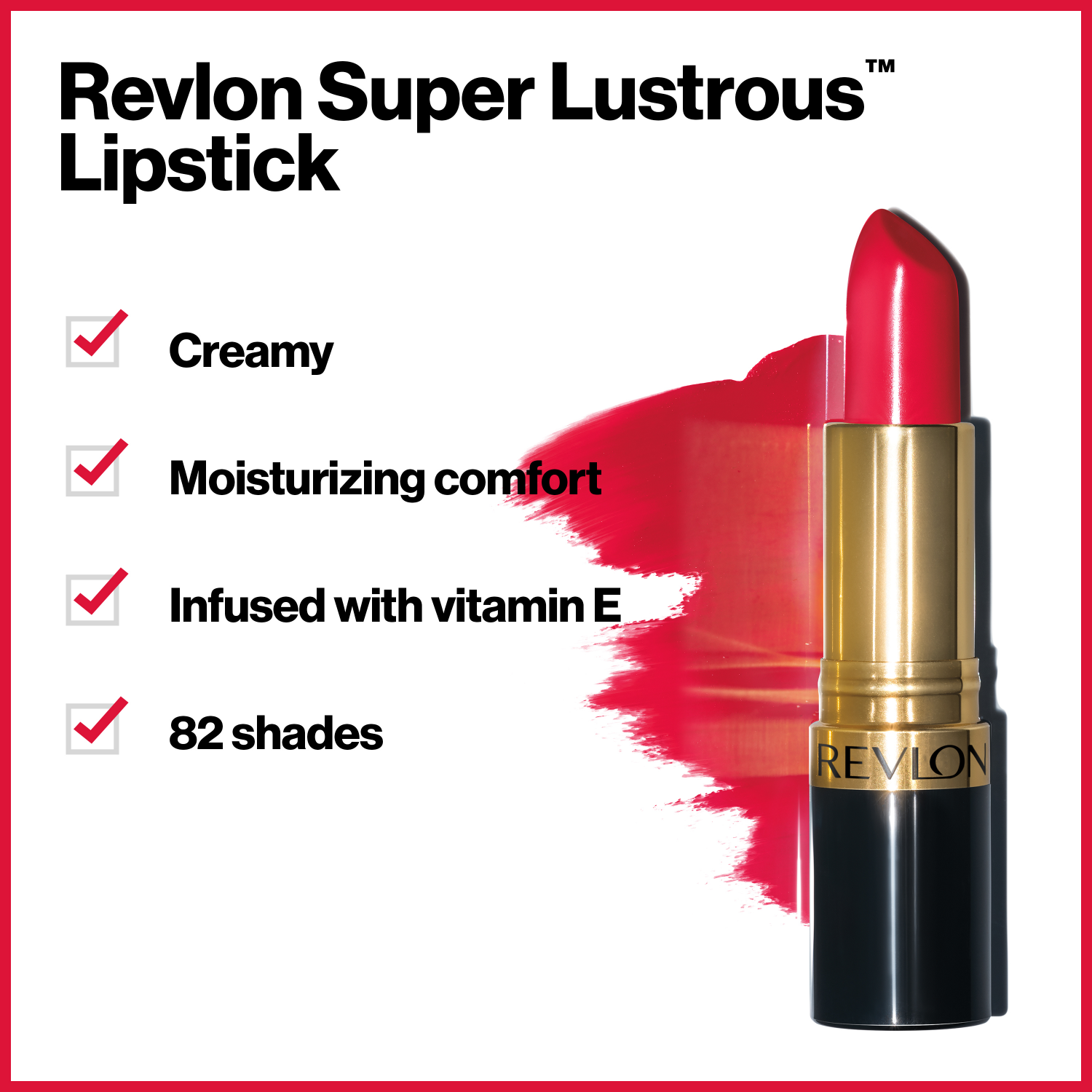 slide 3 of 3, Revlon Super Lustrous Lipstick, Bombshell Red, 0.15 oz