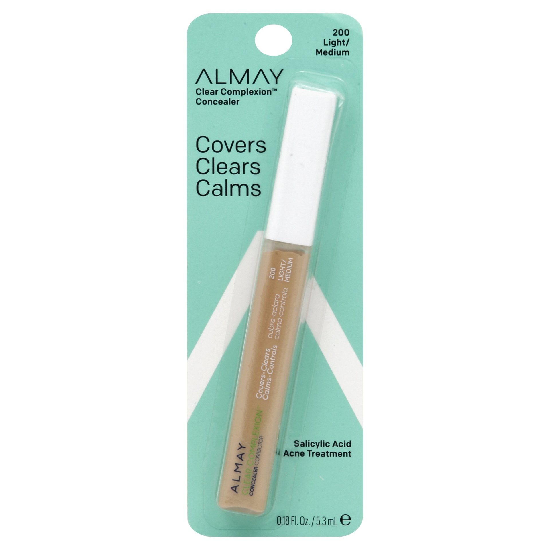 slide 1 of 6, Almay Clear Complexion Concealer with Salicylic Acid - 200 Light/Medium - 0.18 fl oz, 1 ct