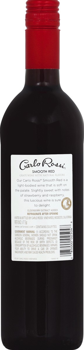 slide 6 of 6, Carlo Rossi Smooth Red, 750 ml