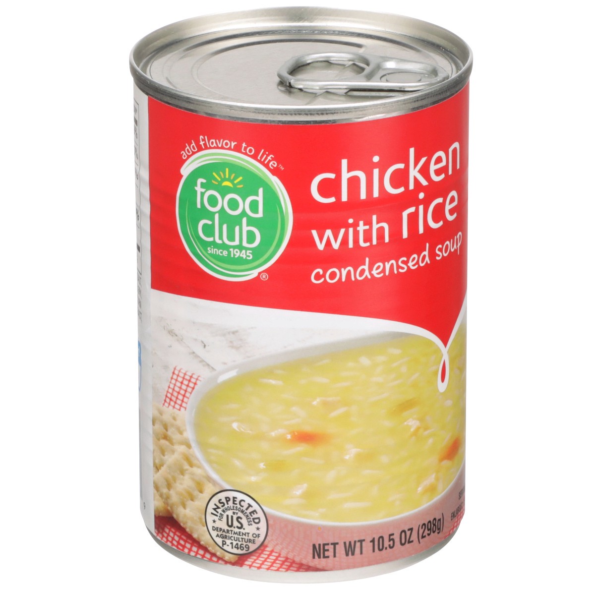 slide 2 of 9, Food Club Chicken Rice Condensed Soup, 10.5 oz