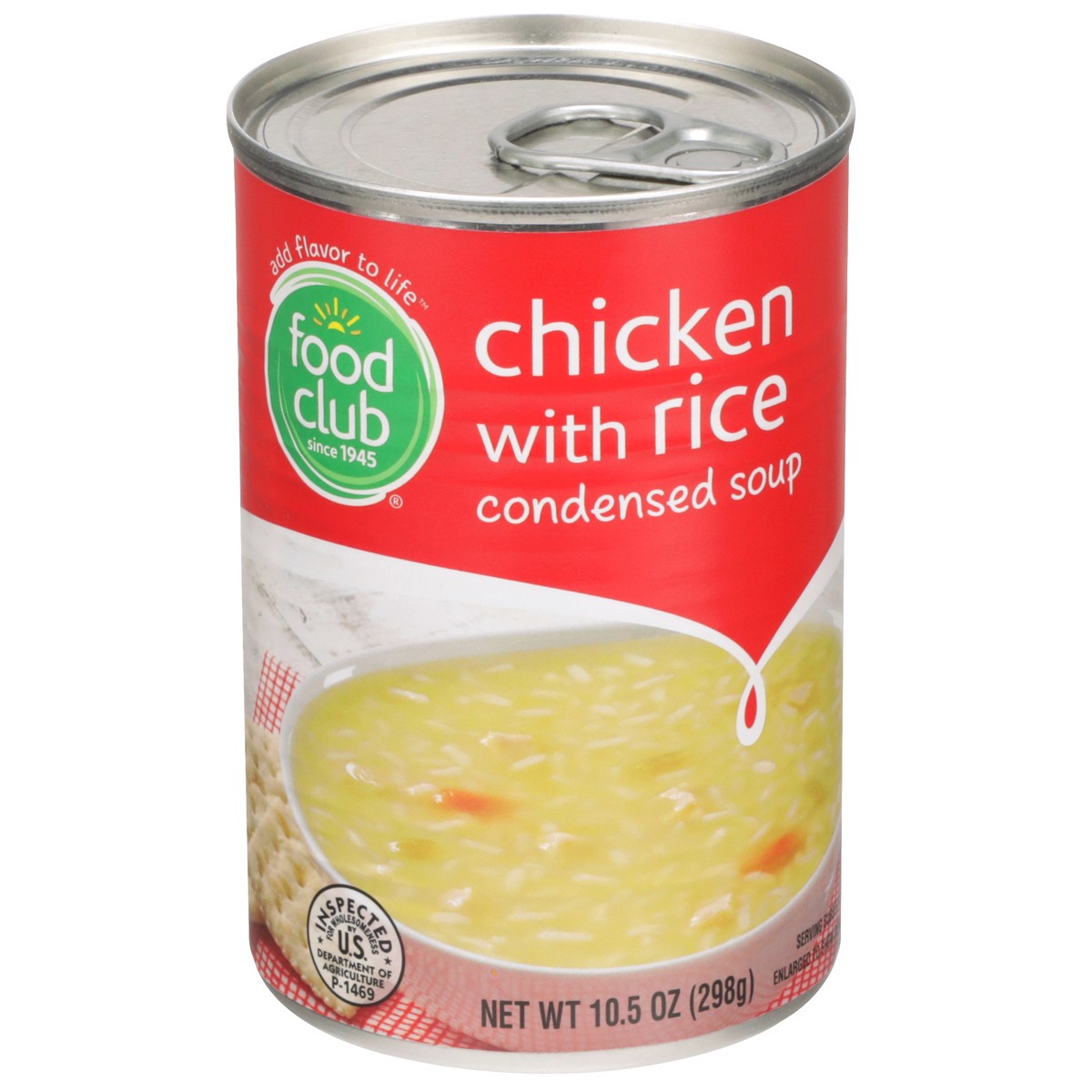 slide 1 of 9, Food Club Chicken Rice Condensed Soup, 10.5 oz