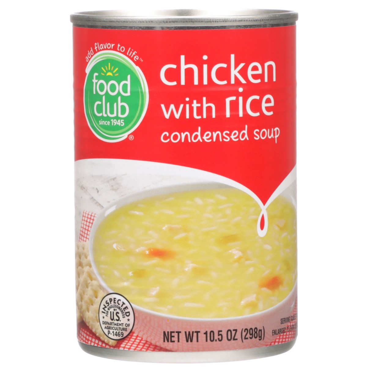 slide 8 of 9, Food Club Chicken Rice Condensed Soup, 10.5 oz