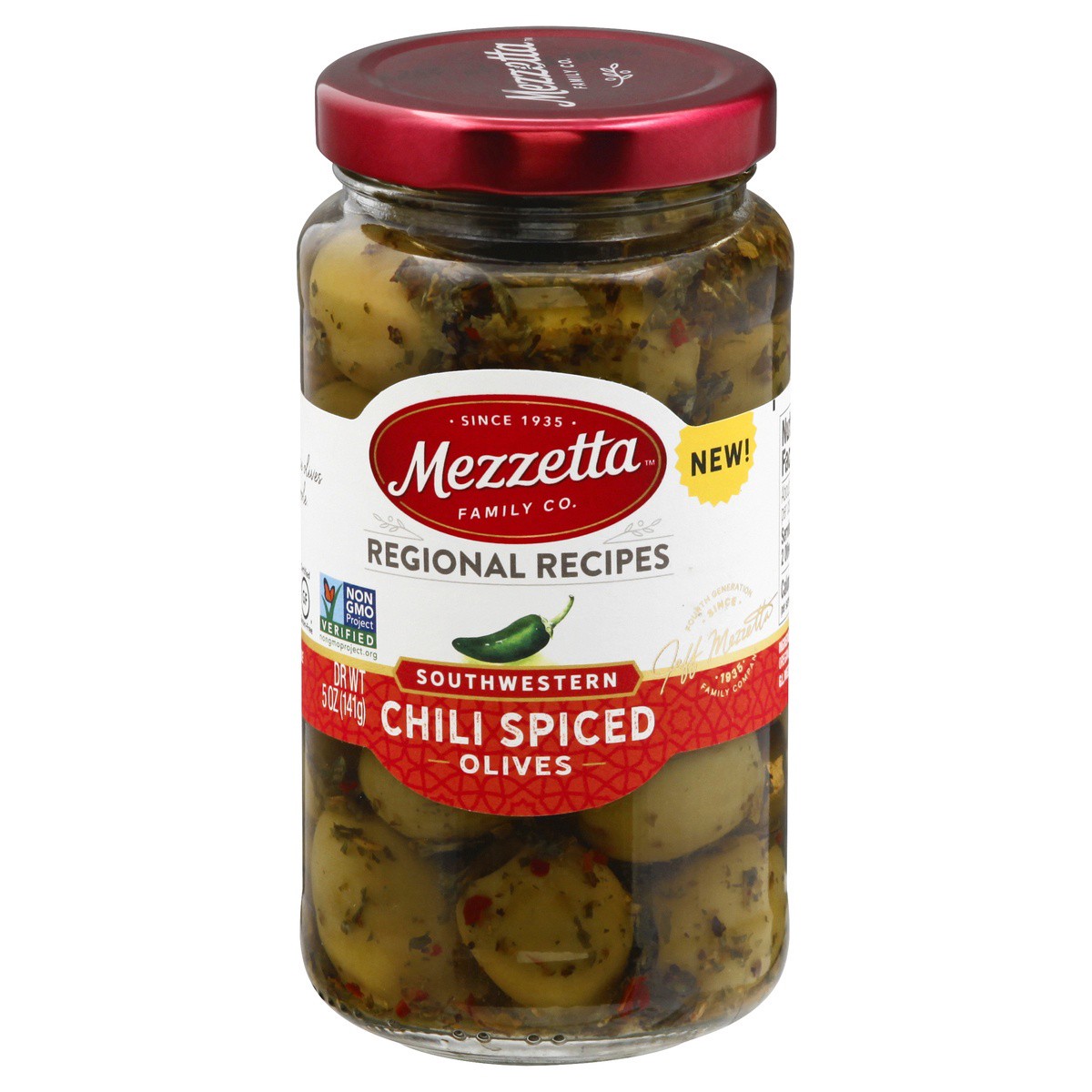 slide 1 of 9, Mezzetta Olives Regional Recipes Southwestern Chili Spiced, 5 oz