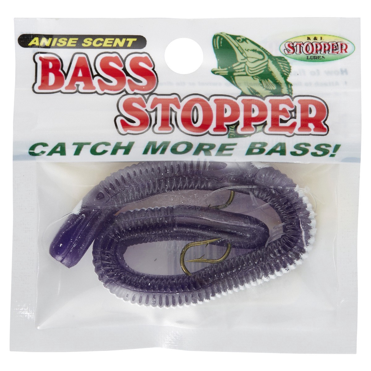 slide 1 of 1, Bass Stopper Regular Purple White Stripe, 1 ct