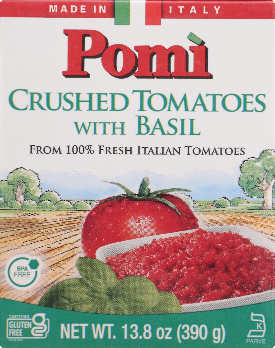 slide 6 of 9, Pomi Crushed Tomatoes with Basil 13.8 oz, 13.8 oz