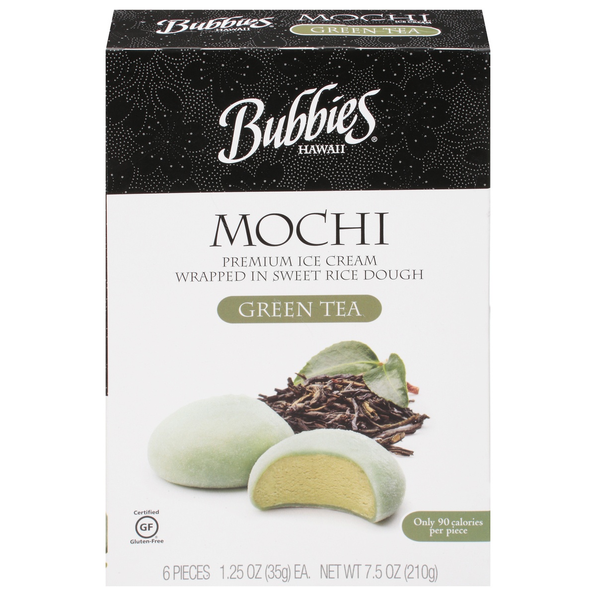 slide 1 of 1, bubbies Hawaii Green Tea Mochi Premium Ice Cream, 6 ct; 1.25 oz