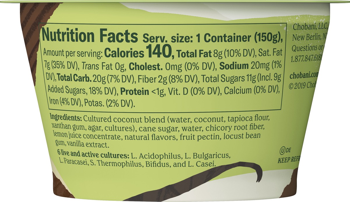 slide 8 of 8, Chobani Non-Dairy Vanilla Yogurt, 5.3 oz