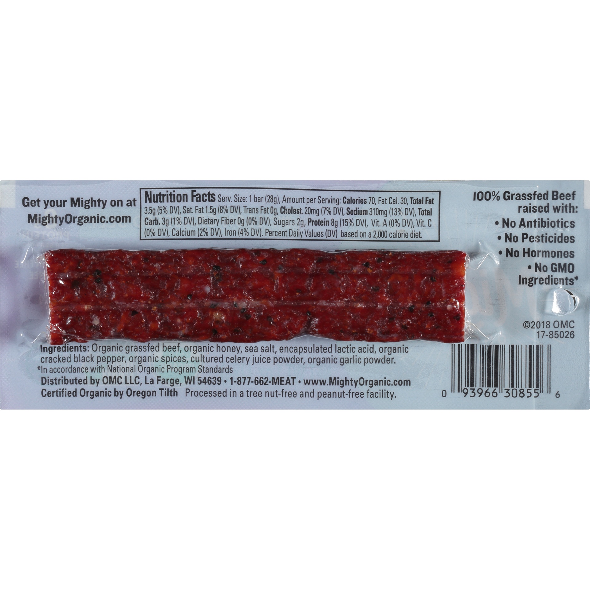 slide 4 of 6, Mighty Organic Organic Sea Salt And Black Pepper Beef Bar, 1 oz