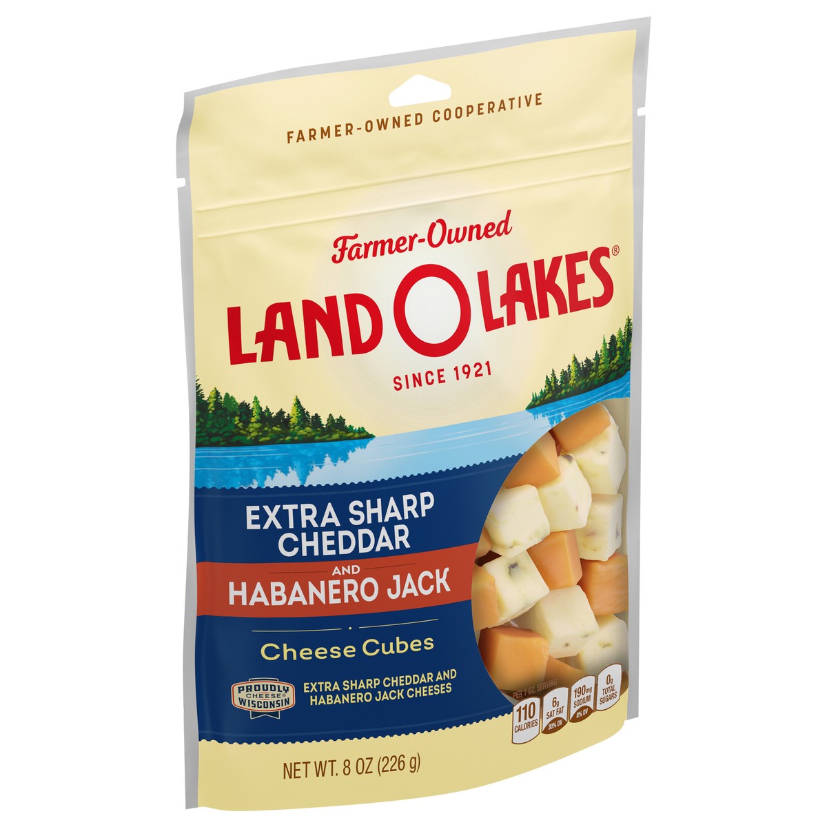 slide 14 of 14, Land O'Lakes Extra Sharp Cheddar & Habanero Jack Cheese Cubes, 8 oz