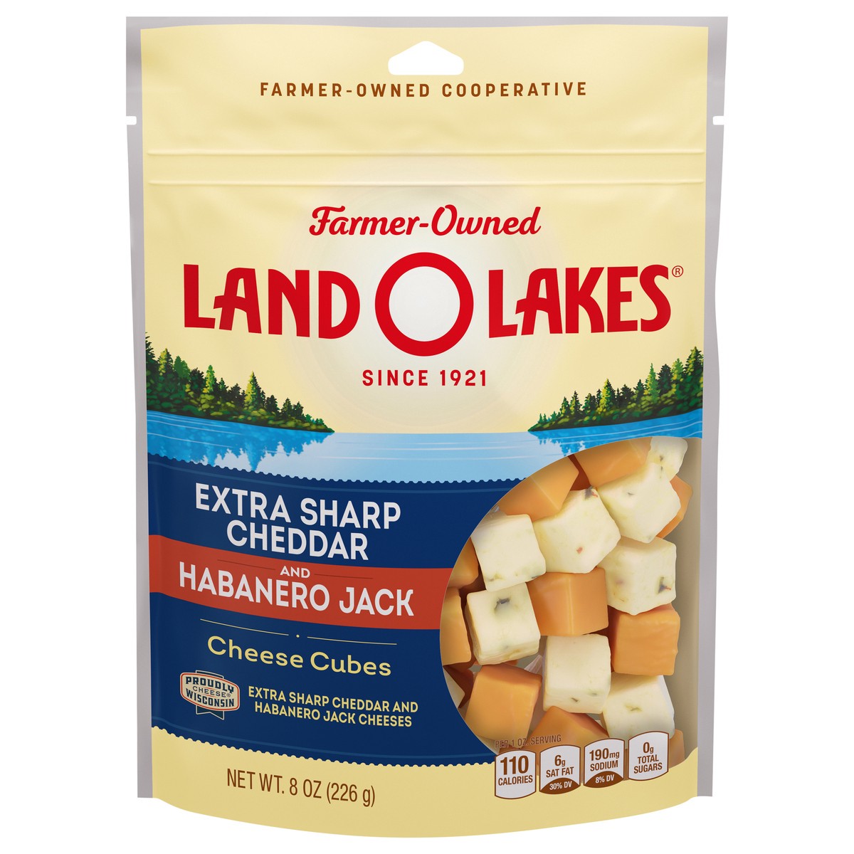 slide 9 of 14, Land O'Lakes Extra Sharp Cheddar & Habanero Jack Cheese Cubes, 8 oz