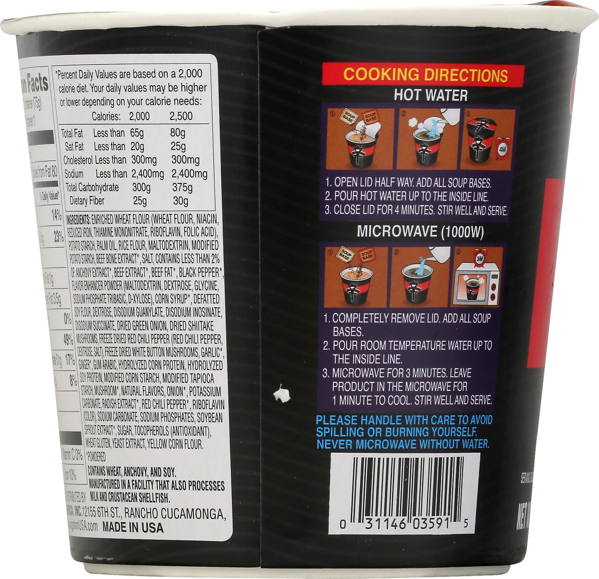 slide 7 of 11, Nongshim Nong Shim Microwave Cup Soup Shin Black, 3 oz