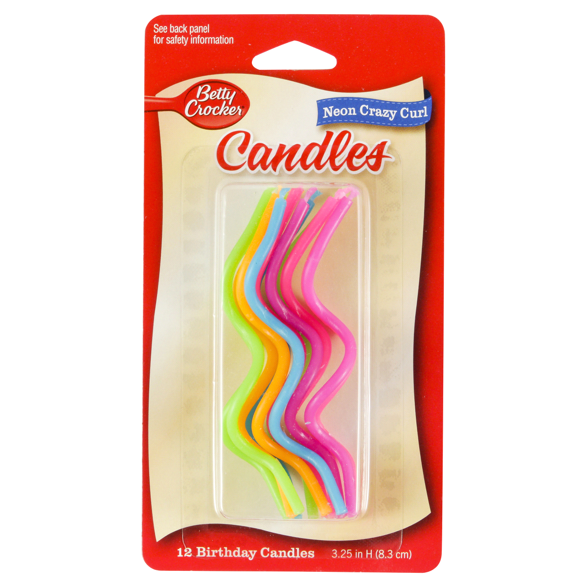 slide 1 of 2, Betty Crocker 3.25 Inch Neon Crazy Curl Birthday Candles 12 ea, 12 ct