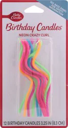 Betty Crocker 3.25 Inch Neon Crazy Curl Birthday Candles 12 ea