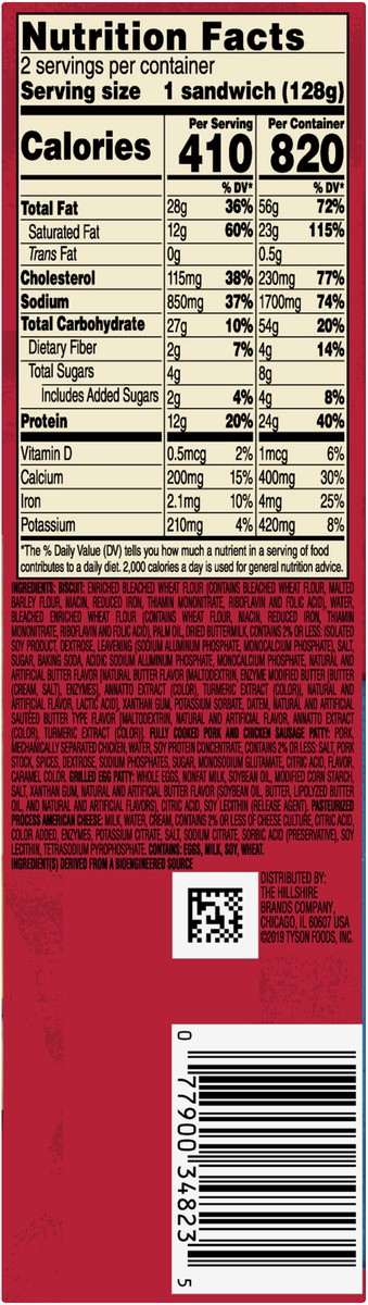 slide 6 of 8, Jimmy Dean Sausage, Egg & Cheese Biscuit Sandwiches, 2 Count (Frozen), 9 oz