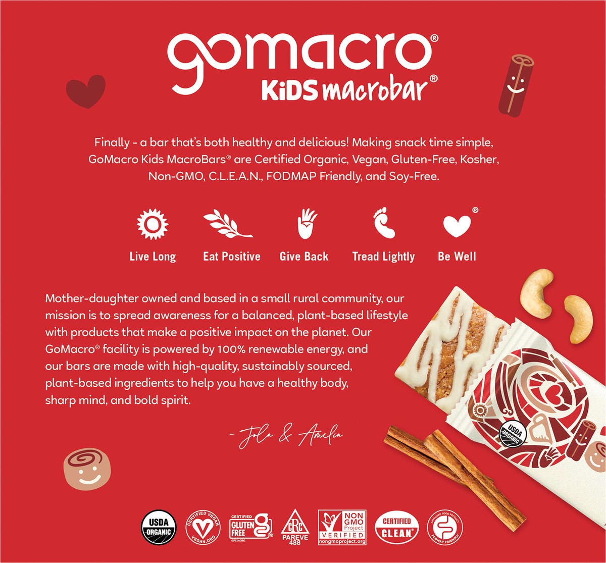 slide 5 of 10, GoMacro Org Cinnamon Roll Kids 6.3Oz, 0.9 oz