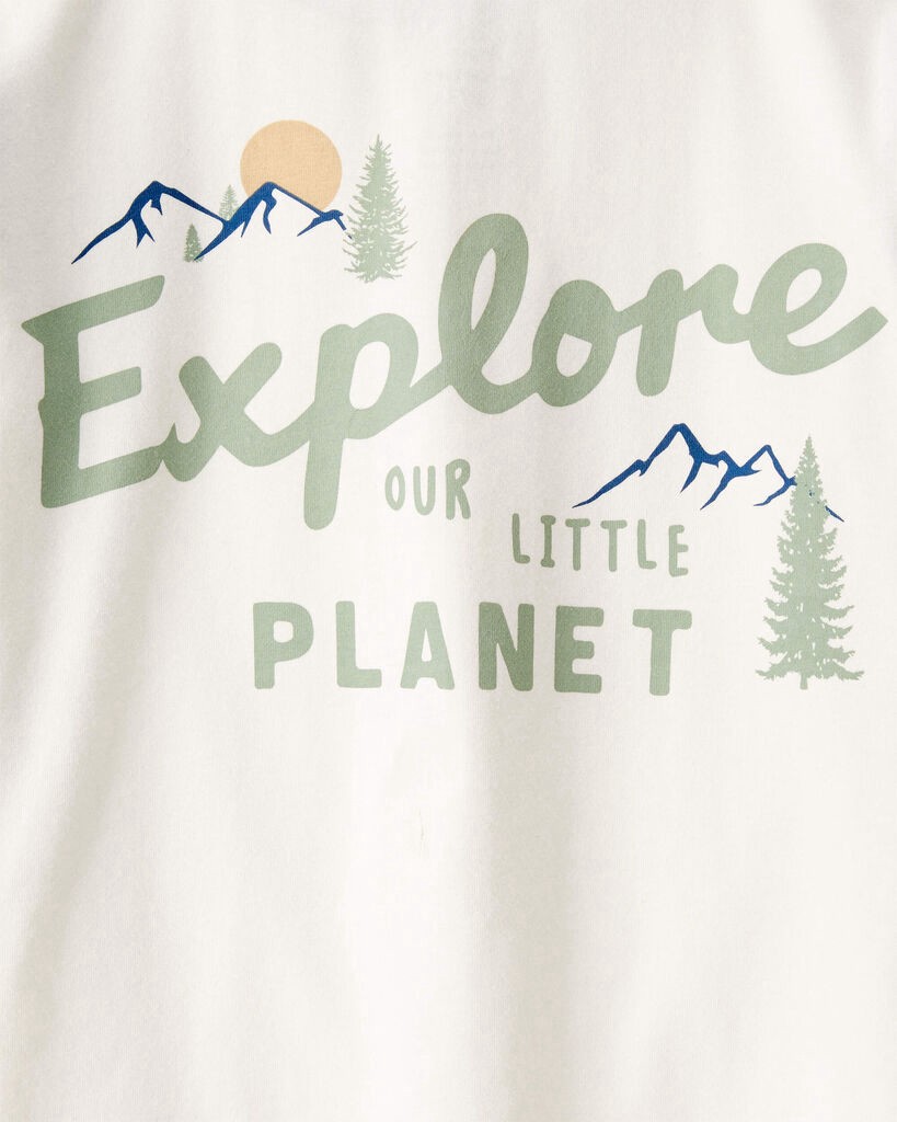 slide 2 of 5, Littleplanet Toddler Organic Cotton Let's Explore Long-Sleeve Tee Whitecap, Moss Green 5T, 1 ct