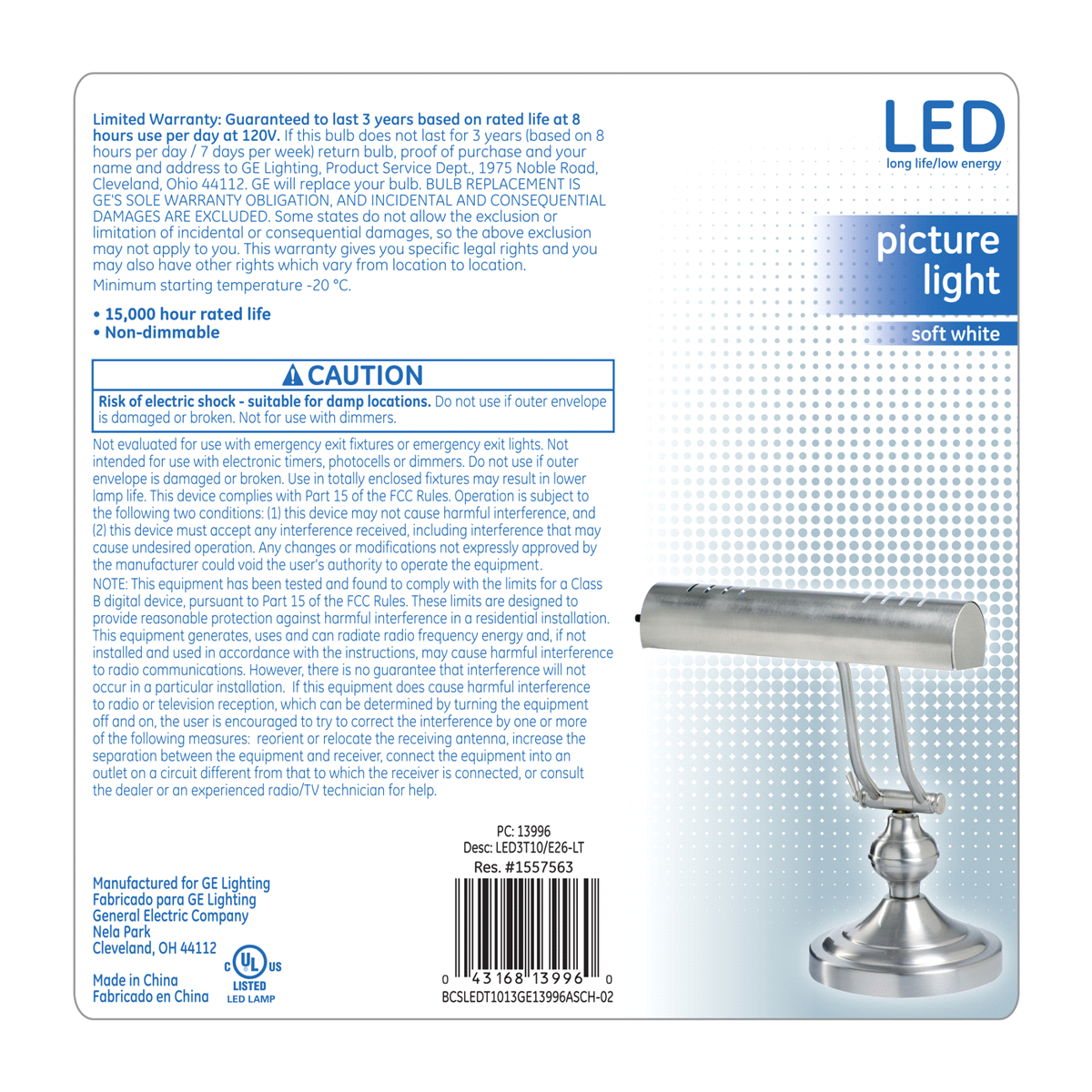 slide 5 of 5, GE 25 Watt Equivalent Soft White T10 Led Tube Light Bulb, 1 ct
