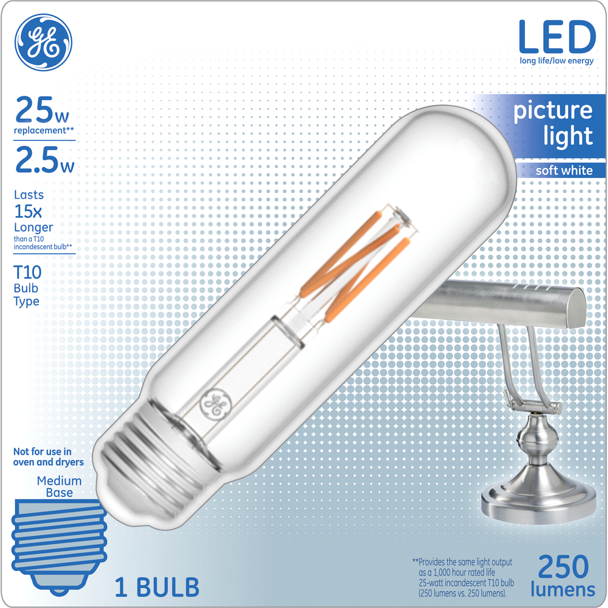 slide 1 of 5, GE 25 Watt Equivalent Soft White T10 Led Tube Light Bulb, 1 ct