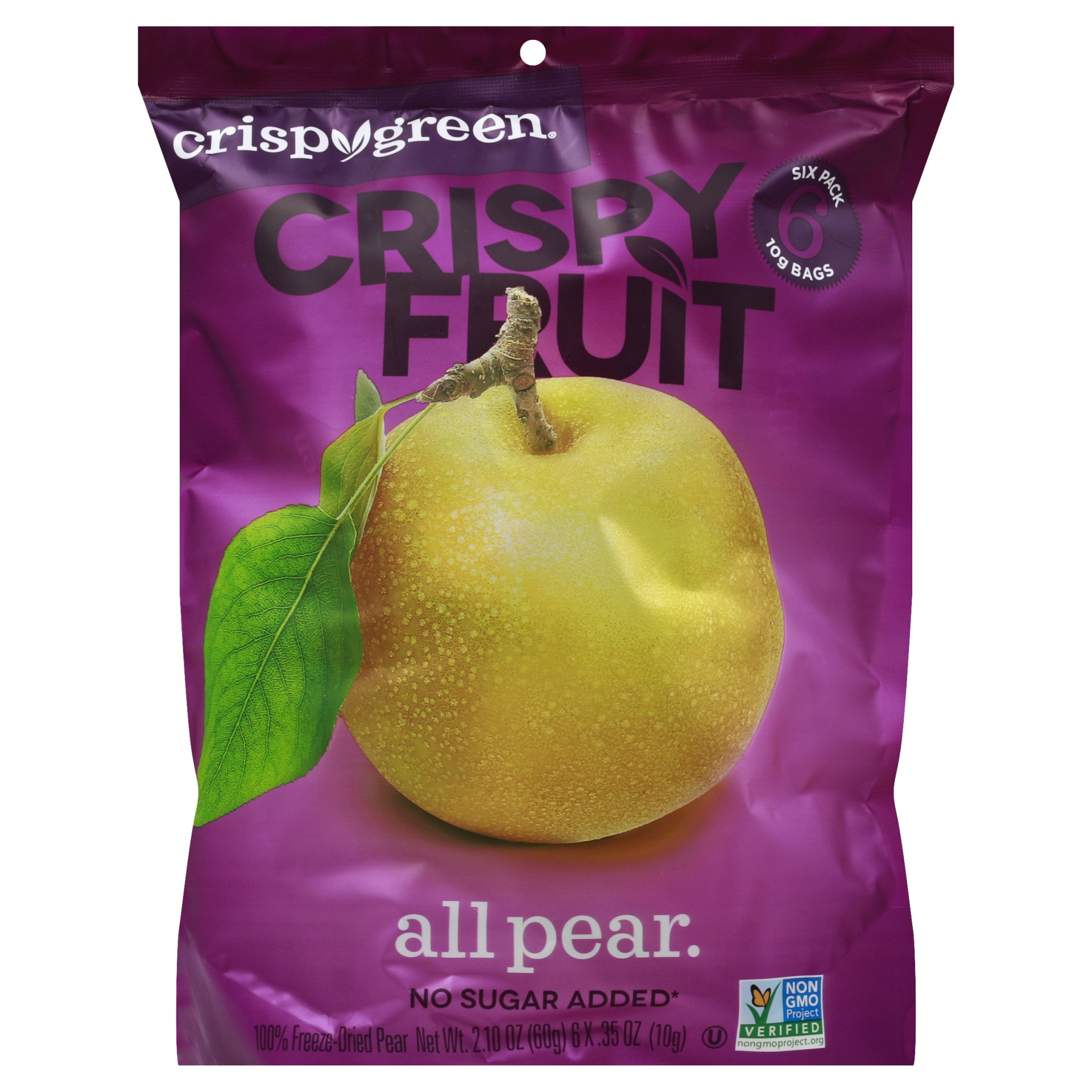 slide 1 of 1, Crispy Green Crispy Fruit Freeze-Dried Asian Pear, 6 ct; 0.36 oz