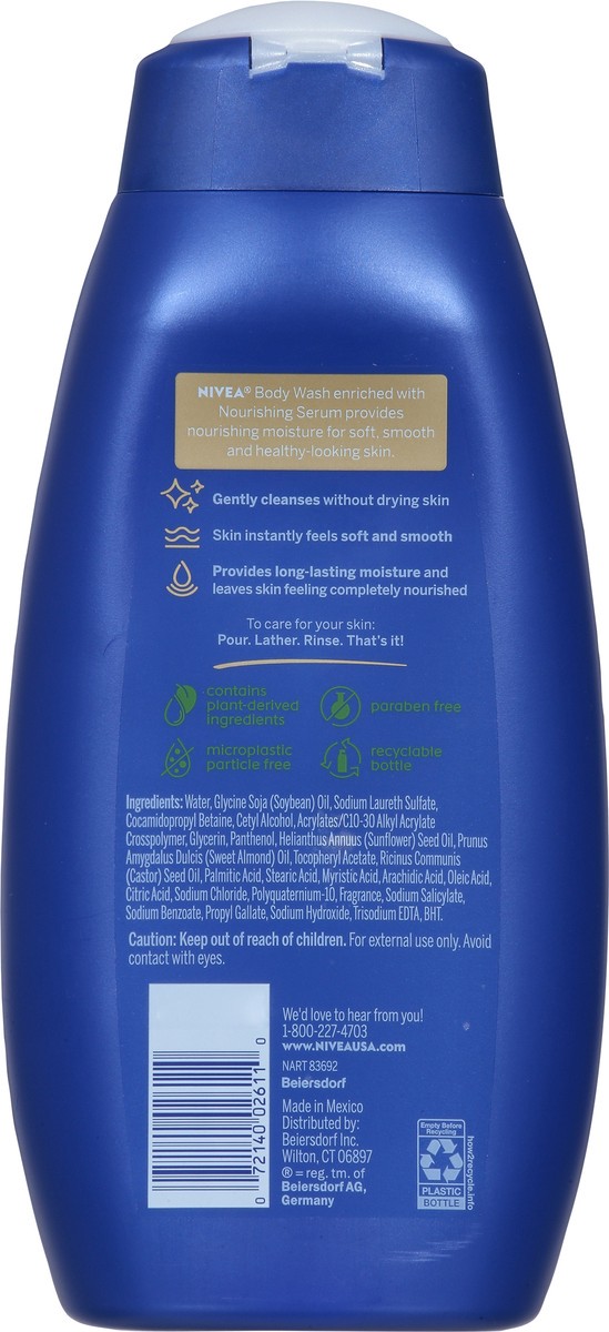 slide 5 of 9, Nivea Nourishing Care Body Wash 20 fl oz, 20 fl oz