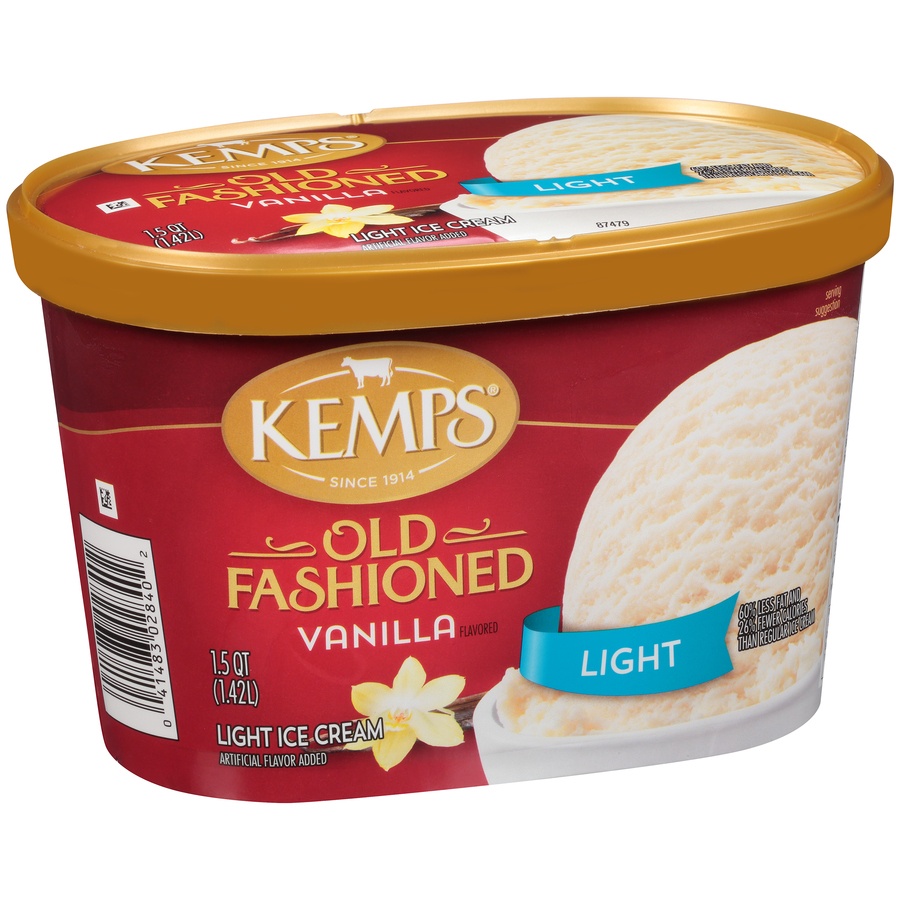 slide 2 of 8, Kemps Light Ice Cream, Natural Vanilla, 1.5 qt