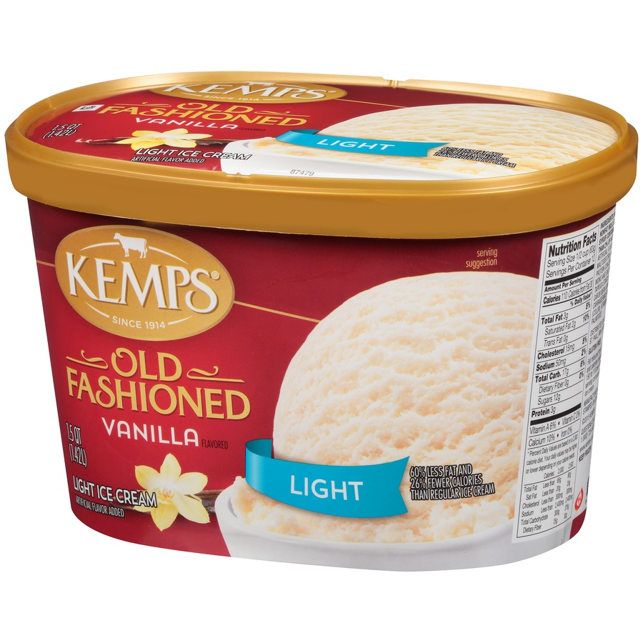 slide 3 of 8, Kemps Light Ice Cream, Natural Vanilla, 1.5 qt