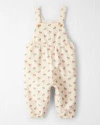 Littleplanet Baby Girl Organic Cotton Corduroy Overalls in Garden Bloom Print - 3M