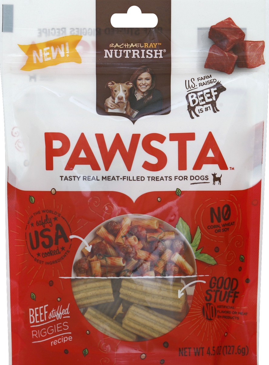 slide 5 of 6, Rachael Ray Nutrish Pawsta Dog Treats Beef Stuffed Riggies, 4.5 oz