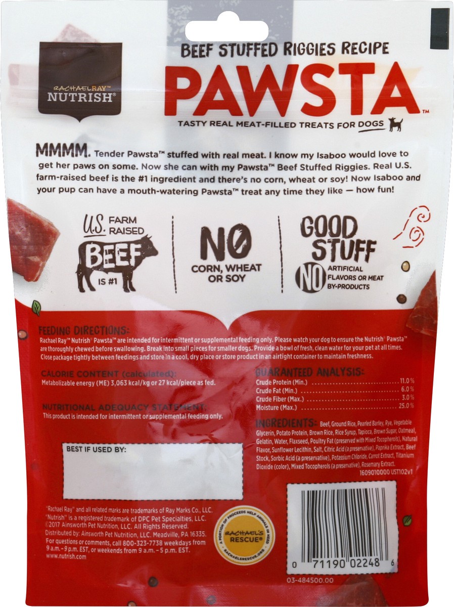 slide 6 of 6, Rachael Ray Nutrish Pawsta Dog Treats Beef Stuffed Riggies, 4.5 oz