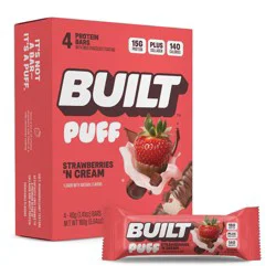 Built Bar Strawberries 'N Cream Puff Protein Bars - 15g Protein - 4 ct